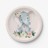 Cute Safari Animals First Birthday  Decor ペーパープレート (正面)