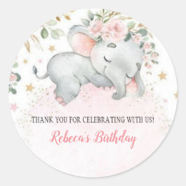 Cute Safari Animals First Birthday Decor ラウンドシール