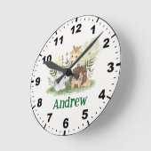 Cute Safari  Animals for Kids ラウンド壁時計 (傾斜)