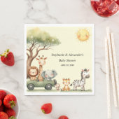 Cute safari animals gender neutral baby shower スタンダードランチョンナプキン (インサイチュ)