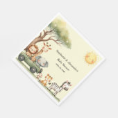 Cute safari animals gender neutral baby shower スタンダードランチョンナプキン (角)