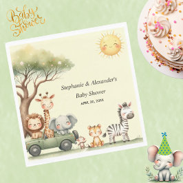 Cute safari animals gender neutral baby shower スタンダードランチョンナプキン