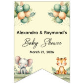 Cute safari animals gender neutral baby shower バンティングフラッグ (第2の旗)