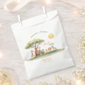 Cute safari animals gender neutral baby shower フェイバーバッグ (クリップ留めされた状態)