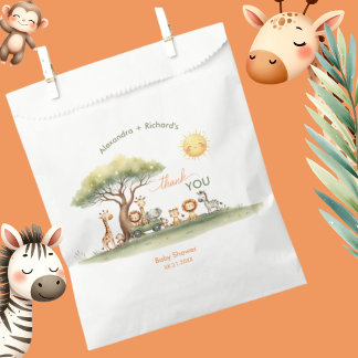 Cute safari animals gender neutral baby shower フェイバーバッグ
