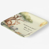 Cute safari animals gender neutral baby shower ペーパープレート (傾斜あり)