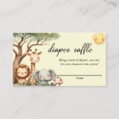 Cute Safari Animals gender neutral diaper raffle  ノートカード (正面)