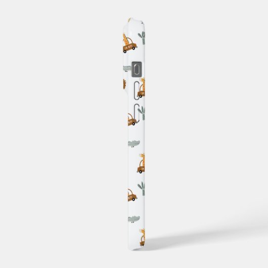 Cute Safari Animals Jungle Pattern Phone Case iPhoneケース (左側面)