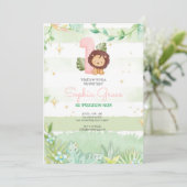 Cute Safari Animals primer cumpleaños 招待状 (スタンド正面)