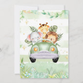 Cute Safari Animals primer cumpleaños 招待状 (裏面)