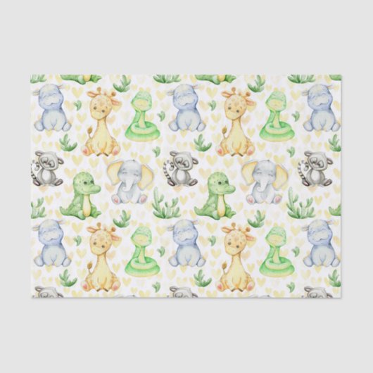 Cute Safari Animals Tissue Paper 薄葉紙 (正面)