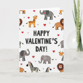 Cute Safari Animals Valentines Day Card カード (正面)