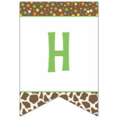 Cute Safari Jungle Animals Birthday bunting banner バンティングフラッグ (第2の旗)