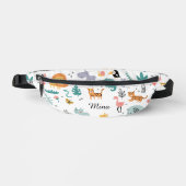 Cute Safari Jungle Animals Personalized Baby Name ファニーパック (正面)