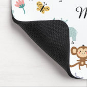 Cute Safari Jungle Animals Personalized Baby Name マウスパッド (コーナー)