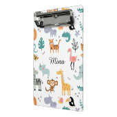 Cute Safari Jungle Animals Personalized Baby Name ミニクリップボード (アングル2)