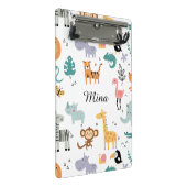 Cute Safari Jungle Animals Personalized Baby Name ミニクリップボード (アングル)