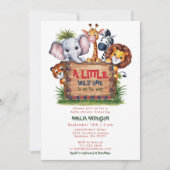 Cute Safari Jungle Animals Wild One Baby Shower 招待状 (正面)