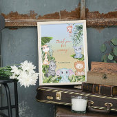 Cute Safari Jungle Little Animal Baby Shower Favor ポスター