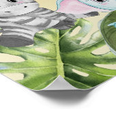 Cute Safari Jungle Little Animal Baby Shower Favor ポスター (角)