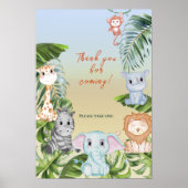 Cute Safari Jungle Little Animal Baby Shower Favor ポスター (正面)