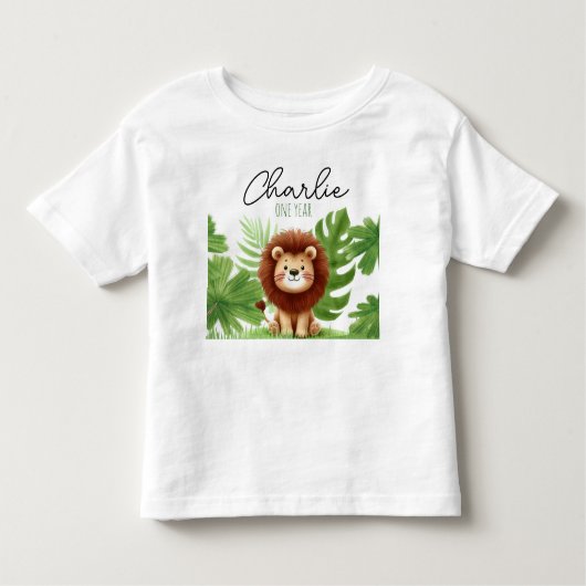Cute Safari Lion Birthday トドラーTシャツ (正面)
