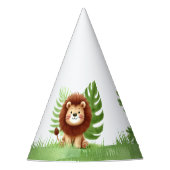 Cute Safari Lion Birthday パーティーハット (正面)