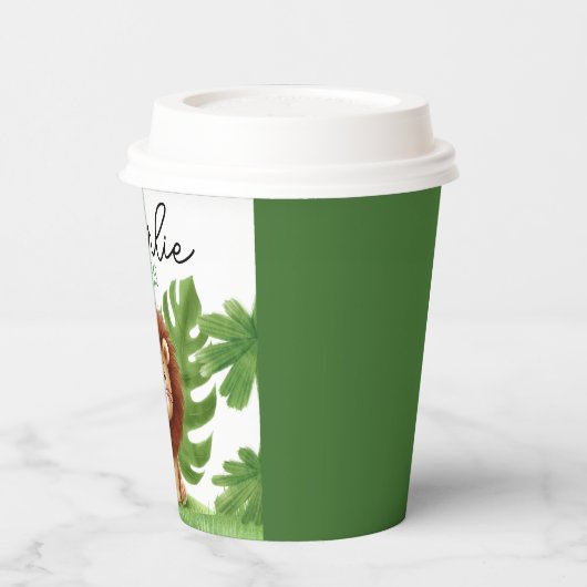 Cute Safari Lion Birthday 紙コップ (左)