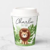 Cute Safari Lion Birthday 紙コップ (正面)