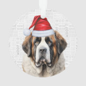 Cute Saint Bernard Dog Holiday Christmas Photo オーナメント (裏面)