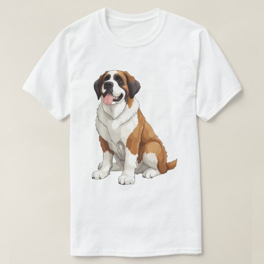 Cute Saint Bernard Dog  Tシャツ (デザイン正面)