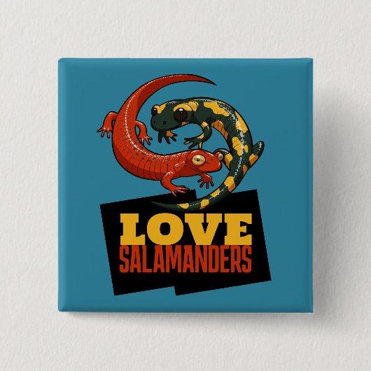 Cute Salamander Love Salamanders Fan Cartoon 缶バッジ (正面)