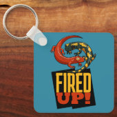 Cute Salamanders Fired Up! Motivational Cartoon キーホルダー (正面)
