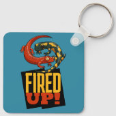 Cute Salamanders Fired Up! Motivational Cartoon キーホルダー (裏面)