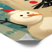 Cute Samoyed dog with Christmas ポスター (角)