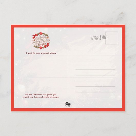 Cute Samoyed dog with Christmas ポストカード (裏面)