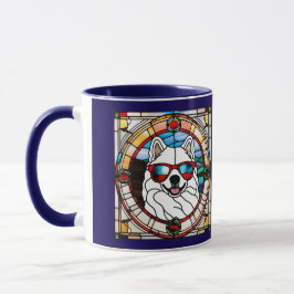 Cute Samoyed Stained glass Coffee Mug マグカップ
