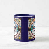 Cute Samoyed Stained glass Coffee Mug マグカップ (中央)