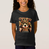 Cute Samurai Cat in Armor Tシャツ (正面)