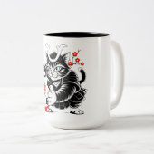 Cute Samurai Cat Soccer Gift for Japan Fans & Cat  ツートーンマグカップ (正面右)