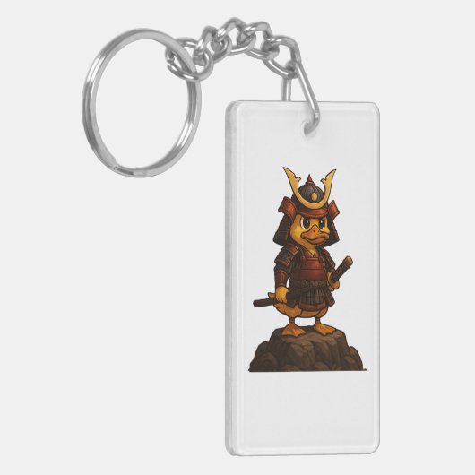 Cute Samurai Duck Keychain – Japanese Warrior Duck キーホルダー (正面左)