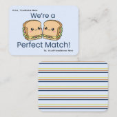 Cute Sandwich Valentine Classroom Flat Note Card  ノートカード (正面/裏面)