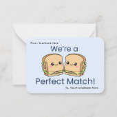 Cute Sandwich Valentine Classroom Flat Note Card  ノートカード (正面)