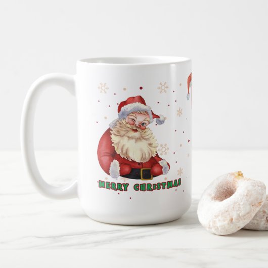 Cute Santa 15 oz Mug コーヒーマグカップ (ドーナツ)