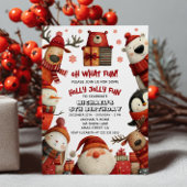 Cute Santa Animals Festive Xmas Kids' Birthday 招待状