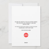 Cute Santa Bee Apiary Business Logo Christmas シーズンカード (裏面)