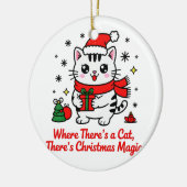 Cute Santa Cat Christmas - Holiday Tree Decor セラミックオーナメント (左)