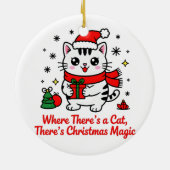 Cute Santa Cat Christmas - Holiday Tree Decor セラミックオーナメント (裏面)