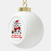 Cute Santa Cat Christmas - Holiday Tree Decor セラミックボールオーナメント (右)