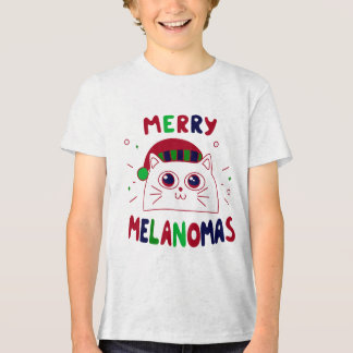 Cute Santa Cat Melanomas Christmas T-Shirt トライブレンドＴシャツ